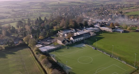 Secondary School Chipping Campden Cotswolds Village Gloucestershire Aerial View Colour Graded