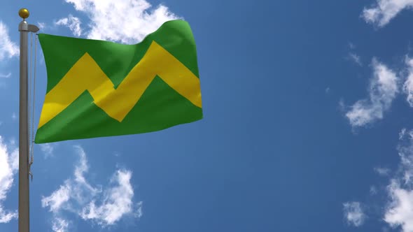 Maricao City Flag (Puerto Rico) On Flagpole alt