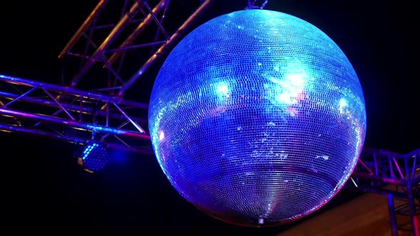 Glowing Blue Disco Ball