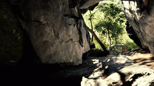 Shot Taken From Inside a Small Cave Looking Out alt