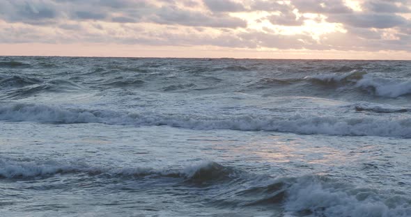 Gorgeous Sunset Background. Baltic Sea. Zelenogradsk, Kaliningrad Region, Russia.