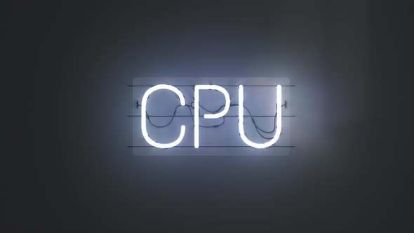 Neon Sign  Text Background Word Cpu alt