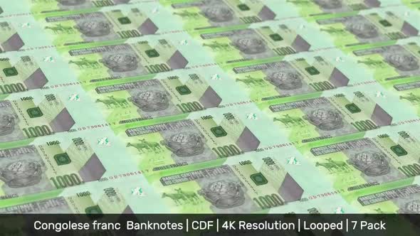 Democratic Republic of the Congo Banknotes Money / Congolese franc / Currency FC / CDF / 7 Pack - 4K alt