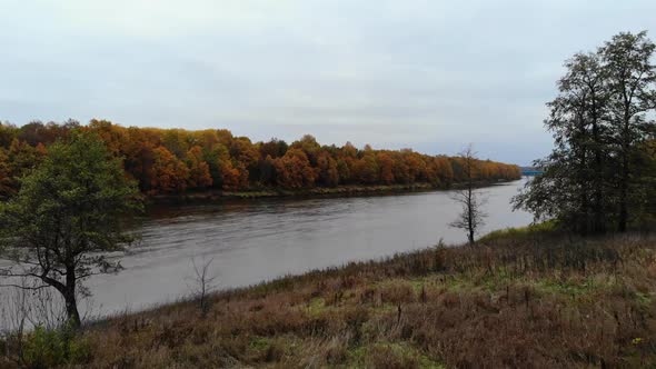 A Young and Creative Artist Paints a Picture on a Canvas in an Open Air By the River alt