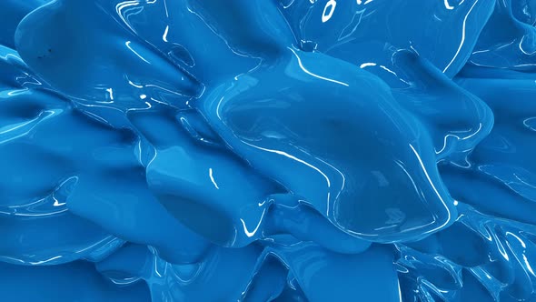 Blue Plastic Paint Fluid Looping Background