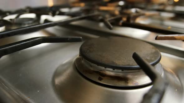 Stove being ignited alt