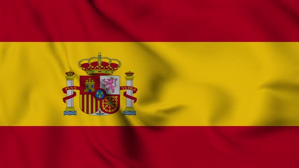 Spain flag seamless closeup waving animation