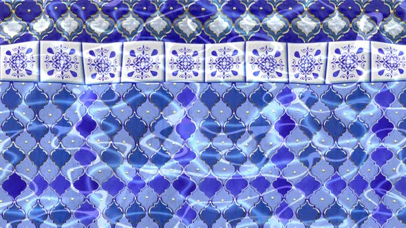 Moroccan Tiles Spa Pool Background Loop
