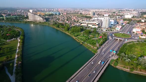Adana City Seyhan River And Traffic alt