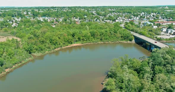 Panorama a Sayreville Ancient Town Beautiful Spot Located Near Calm River on New Jersey Middlesex alt