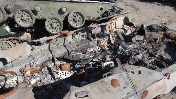 War in Ukraine  Destroyed Military Hardware in Bucha alt