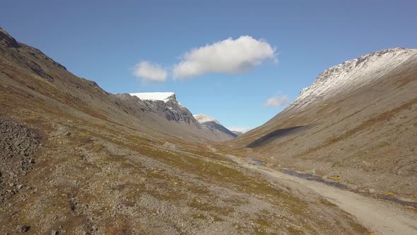 Landscape with Mountains Covered By Snow Under Cloudy Sky in Iceland alt