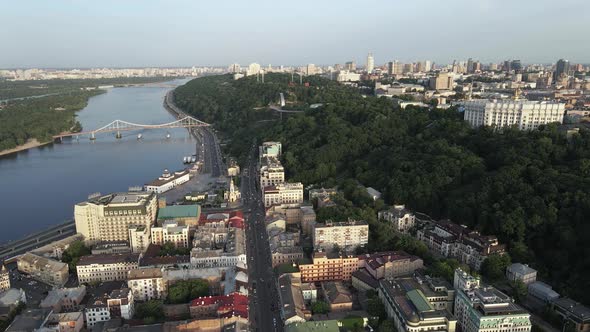 Aerial View of Kyiv, Ukraine. Slow Motion alt