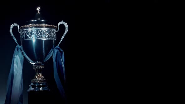 Silver Trophy Cup Standing Isolated for Design Premium Award Sport Achievement alt