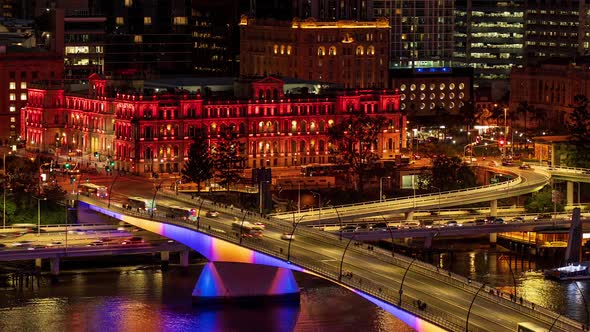 Brisbane Treasury Building and Victoria Bridge On Columbia Independence Day alt