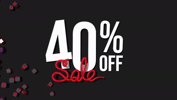 40% OFF 3D Rendering with Shiny and Metal Materials, Special Sale Offer Background, Shopping Event alt