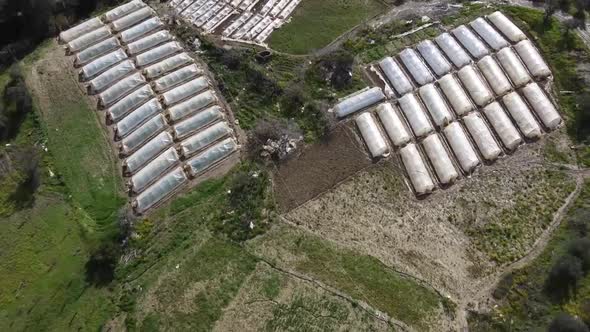 aerial greenhouse view in nature