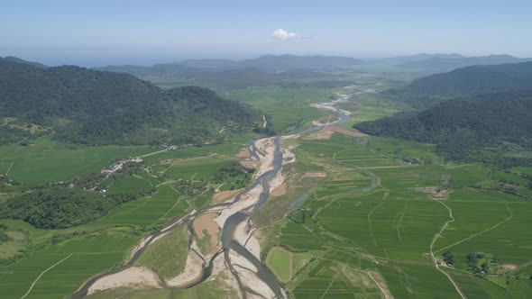 Mountain Valley with Farmlands in the Philippines alt