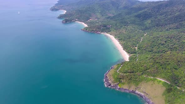 Aerial Video of Beach Corals and Sea on Island alt