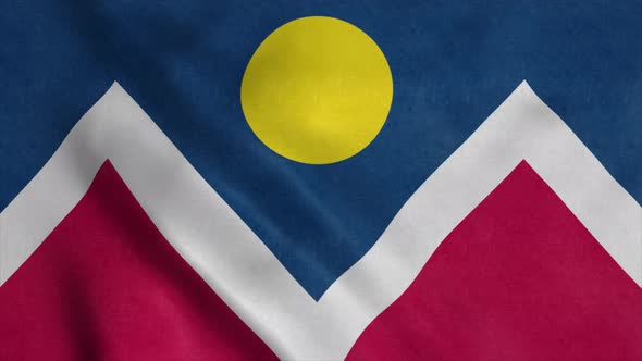 Denver City of Colorado Flag Waving in the Wind alt