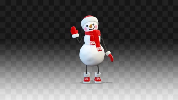 Snowman Standing And Greeting One Hand alt