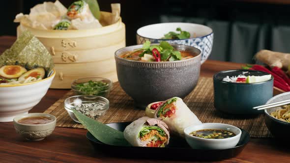 Japanese Ramen with Beef or Chicken Rice Noodles with Fried Meat Tom Yam Kung Spicy Thai Asian Soup alt