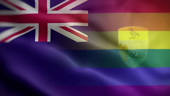LGBT Saint Helena Flag Loop Background 4K