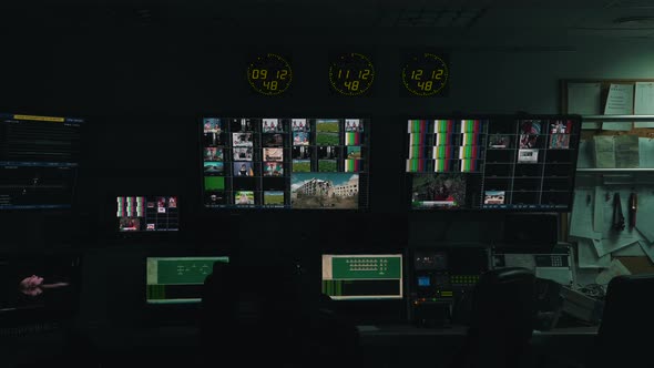 Working Process in TV Control Room