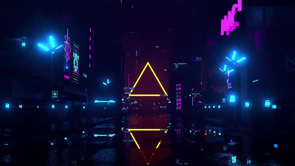 Cyberpunk Neon City VJ Loop