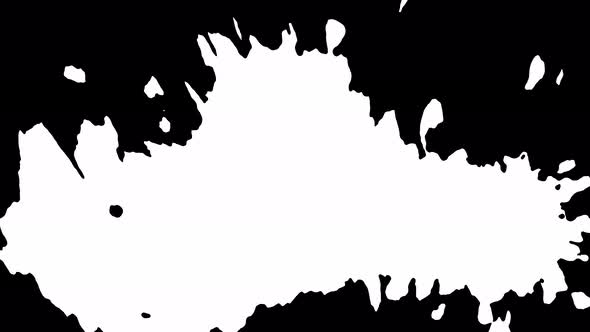 Bloom Ink. Beautiful White Watercolor Ink Drops Transition on Black Background. alt