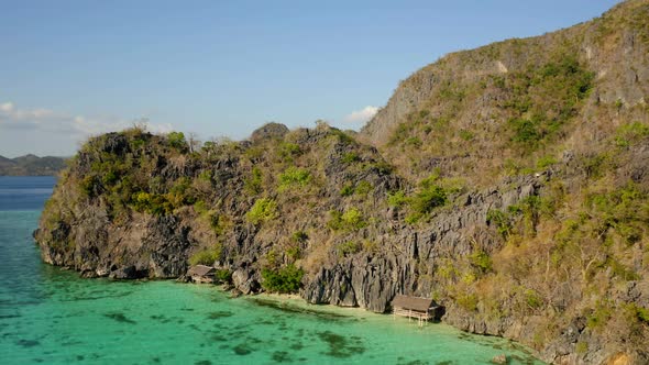 Malwawey Coral Garden, Banul Beach and Rocks in the coast of Coron Island, Palawan, Philippines alt