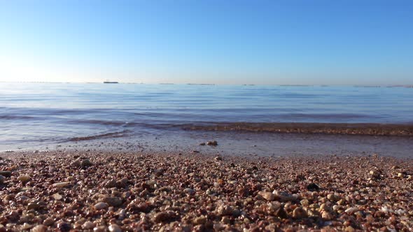 Calm sea and clear blue sky in summer sunny day on vacation.