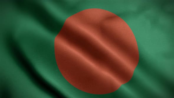 Bangladesh Flag Closeup Blowing In Wind alt