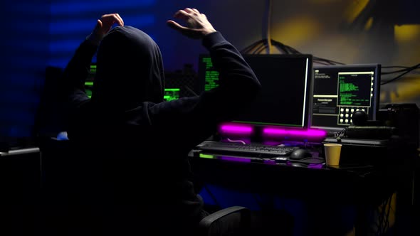 Male Hacker Making Fatal Mistake and His Personal Data is Declassified Failure alt