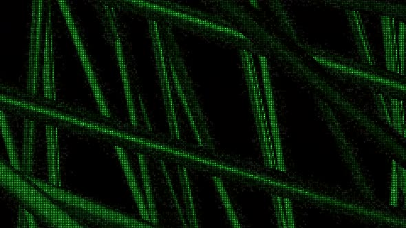 Abstract 3D Dark Green Straight Stripes Flowing Slowly on a Black Background alt