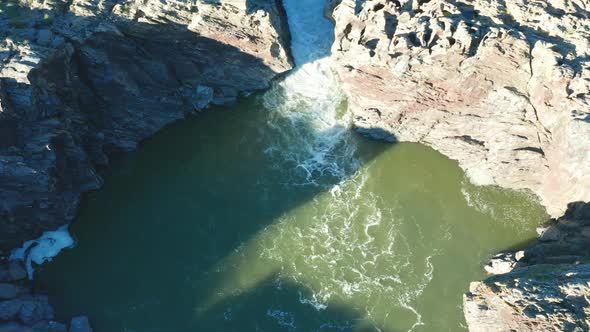 Aerial View of the Pulo do Lobo Waterfall Near Mertola