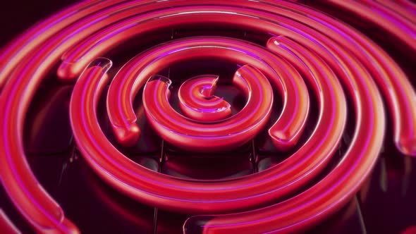 3d News Circle Abstract Red Background