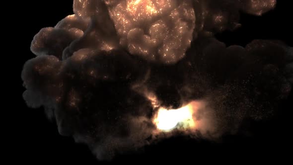 Explosion With Black Smoke
