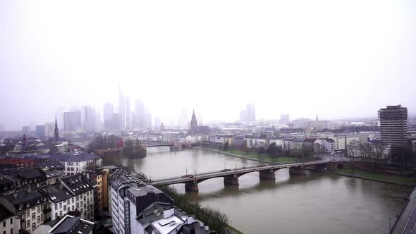 Frankfurt Germany Maine River And Business Towers In Snowy Day 2 alt