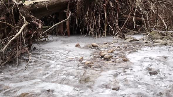 Frozen River in the Winter