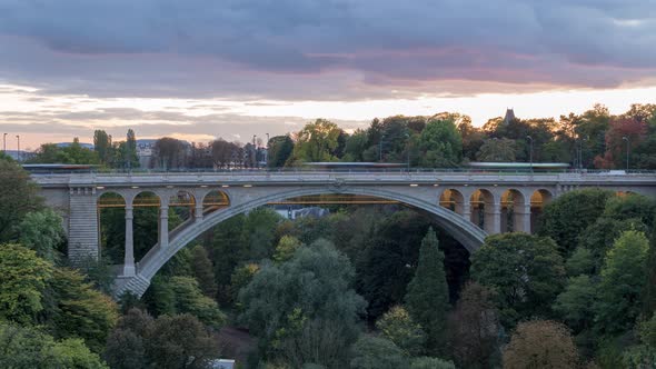 Adolphe Bridge, luxembourg, timelapse