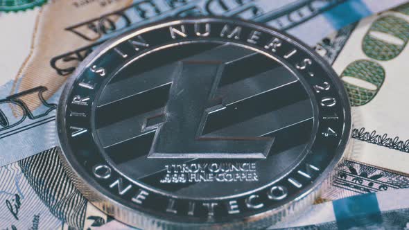 Silver Litecoin Coin LTC and Bills of Dollars Are Rotating alt