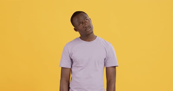 Doubtful Black Guy Comparing Decisions in Head alt