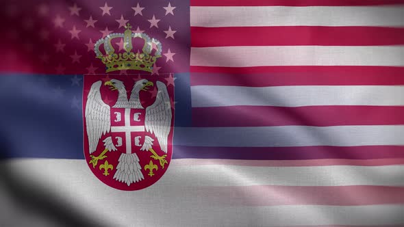 USA Serbia Flag Loop Background 4K