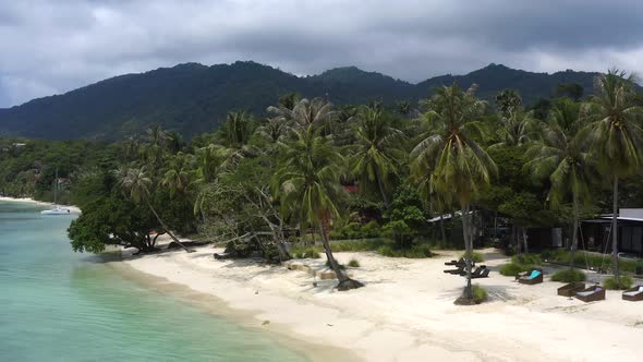 Aerial View of Leela Beach in Koh Phangan Thailand alt