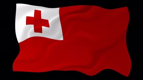 Tonga Flag Wavy National Flag Animation