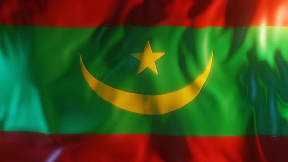 Mauritania Flag with Edge Bump