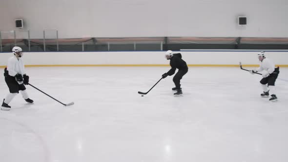 Hockey Player Scoring Goal Into Net alt