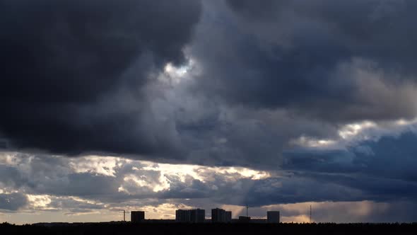 Dark Clouds City Sunset