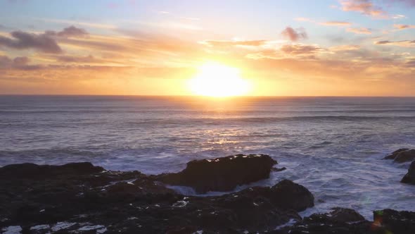 Sunset over Sea Waves alt